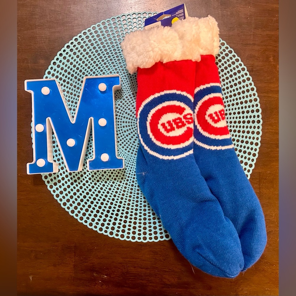 Chicago Cubs Slipper Socks , Women’s Shoe Sizes: 6-10